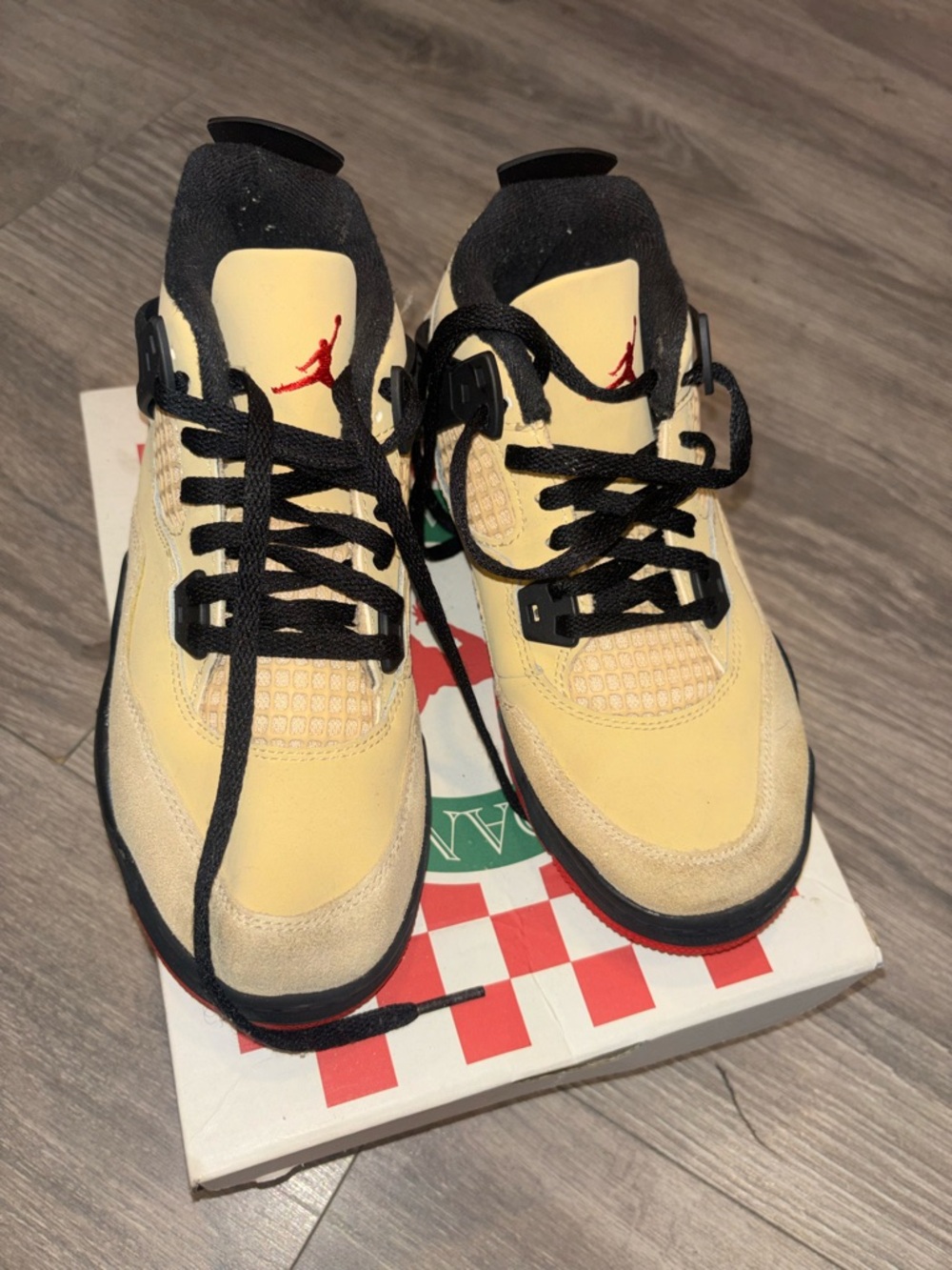 Jordan Retro Low-Top Sneakers in Yellow, Black & Red